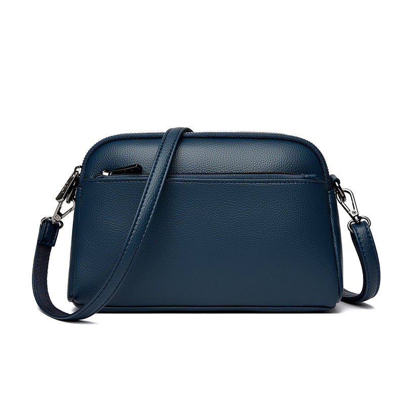 Zency Women's Single-Shoulder Crossbody Bag Versatile Soft Cowhide Leather