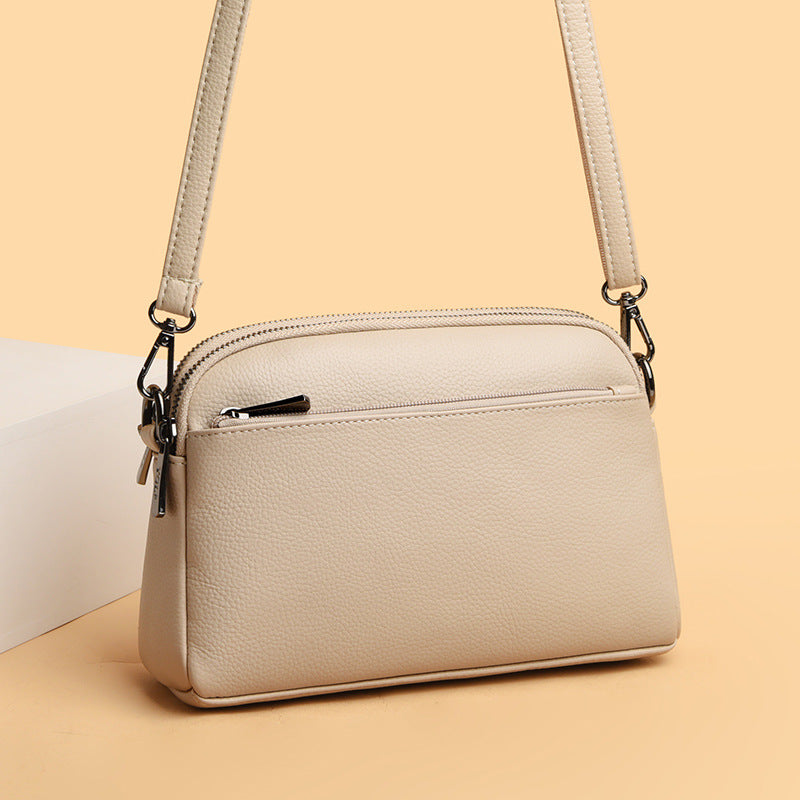 Zency Women's Single-Shoulder Crossbody Bag Versatile Soft Cowhide Leather