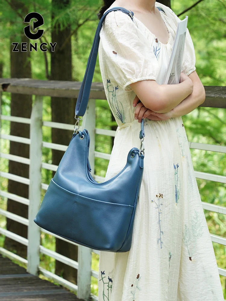 Zency Leather Women's Hobo Bag Large Capacity Shopper Bag Shoulder Tote for Wife Mom