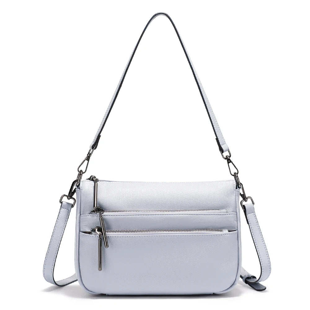 Zency Simple Handbag for Women Genuine Leather Crossbody Designer