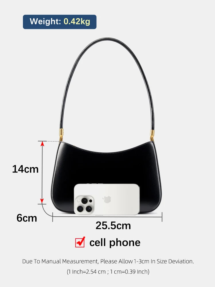 Zency French High-End Leather Underarm Bag Red Shoulder Handbag for Women for Lovers Girlfriend