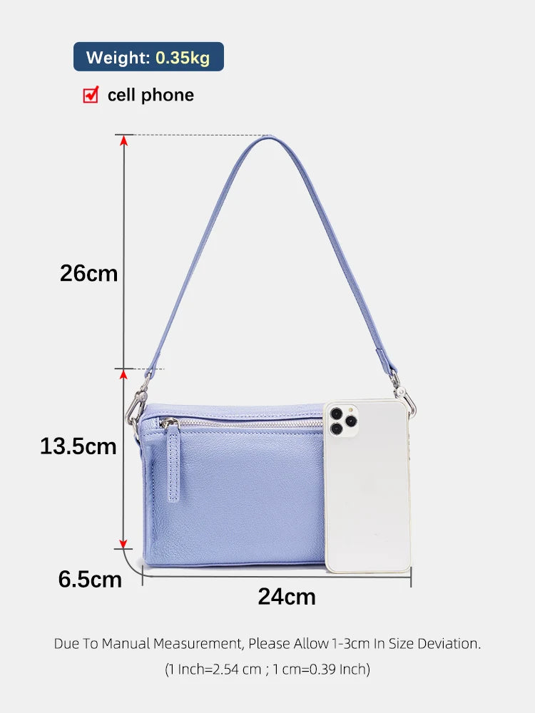 Zency Ladies Sheepskin Bag Plain Color Crossbody Bag