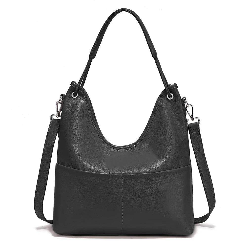 Zency Leather Women's Hobo Bag Large Capacity Shopper Bag Shoulder Tote for Wife Mom