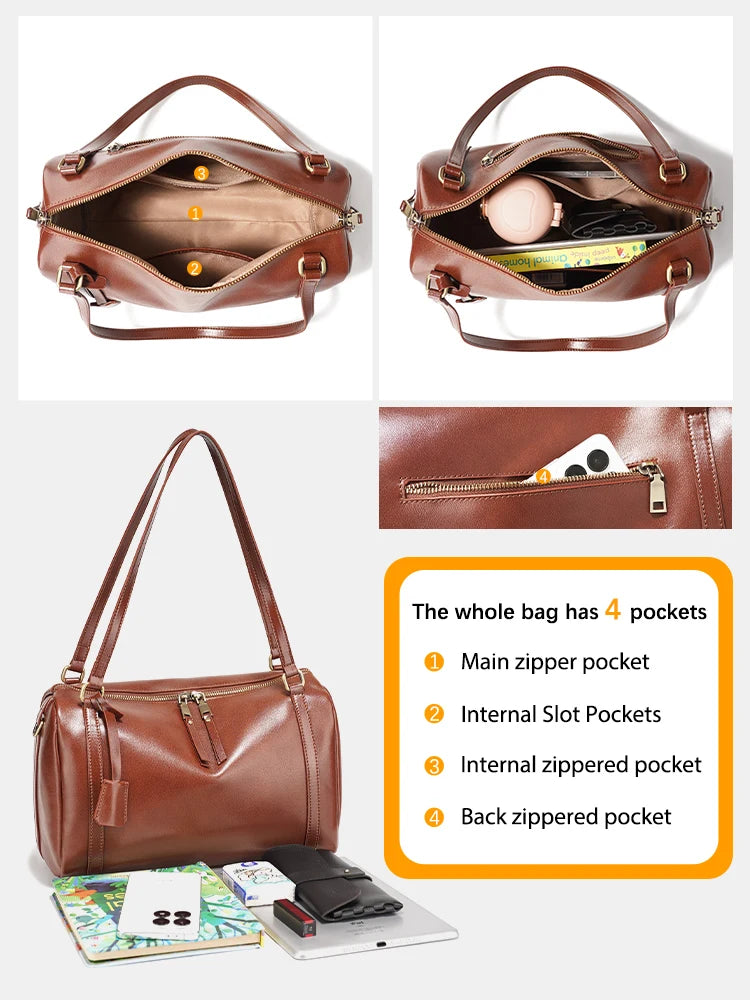 Zency Premium Genuine Leather Designer Handbag Women Shoulder Bag Crossbody