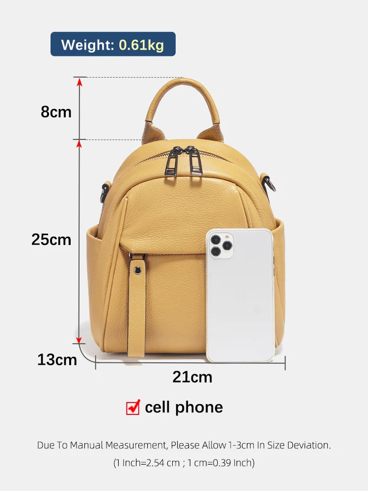 Zency Soft Genuine Leather Women Backpack Travel Rucksack School Shoulder Bag