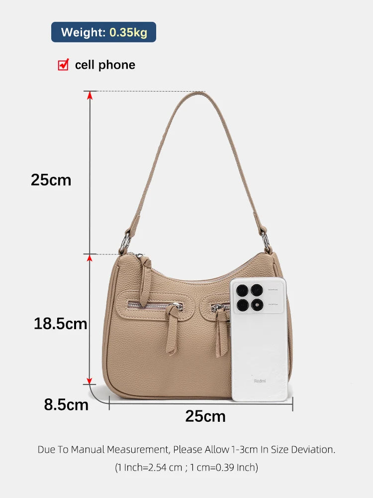 Zency Genuine Leather Shoulder Crossbody Bag for Women
