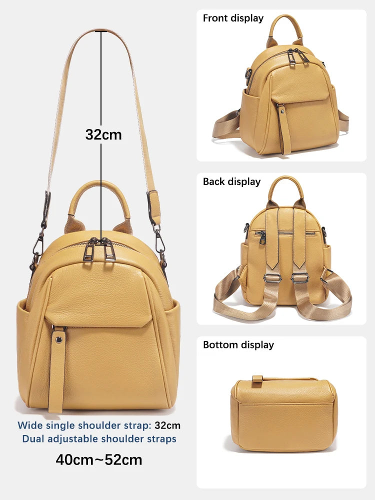 Zency Soft Genuine Leather Women Backpack Travel Rucksack School Shoulder Bag