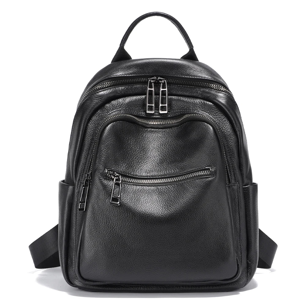Zency Genuine Leather Backpack For Women Large Capacity Travel Rucksack
