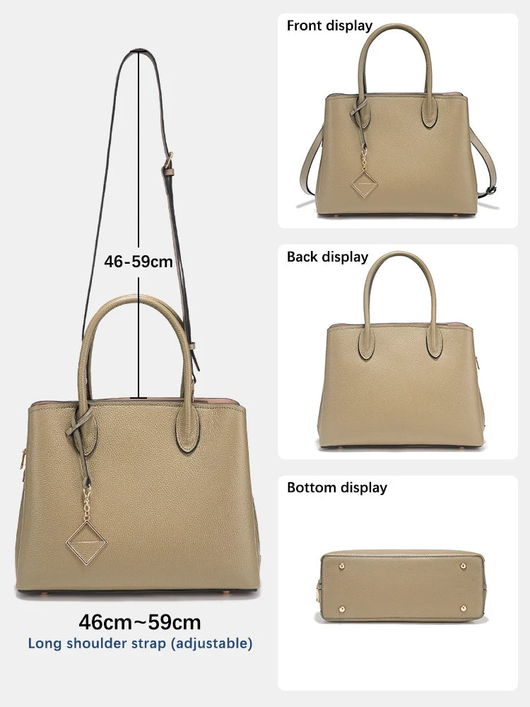 Zency Women's Leather Satchel Handbag Large Shopper Designer Shoulder Bag Top Handle