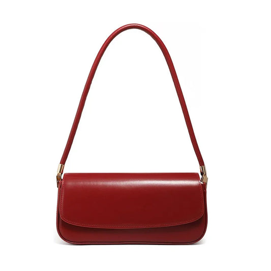 Zency French Style Burgundy Bag Underarm Bag Premium Leather Ladies Shoulder Bride's Bag