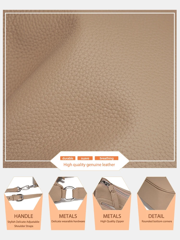Zency Genuine Leather Shoulder Crossbody Bag for Women