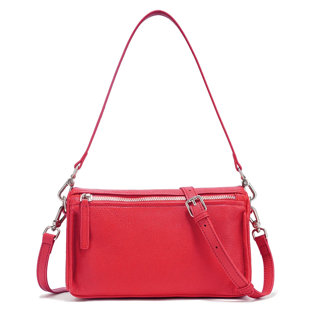Zency Ladies Sheepskin Bag Plain Color Crossbody Bag