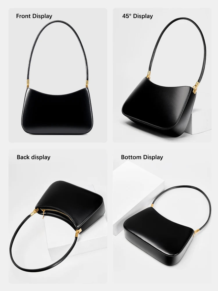 Zency French High-End Leather Underarm Bag Red Shoulder Handbag for Women for Lovers Girlfriend