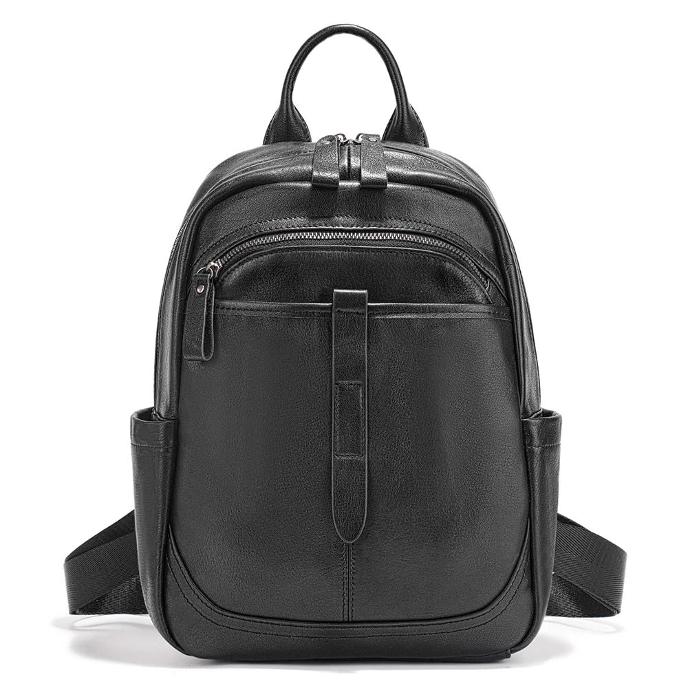 Zency Women's Genuine Leather Backpack Large Capacity for Commuter Travel Work