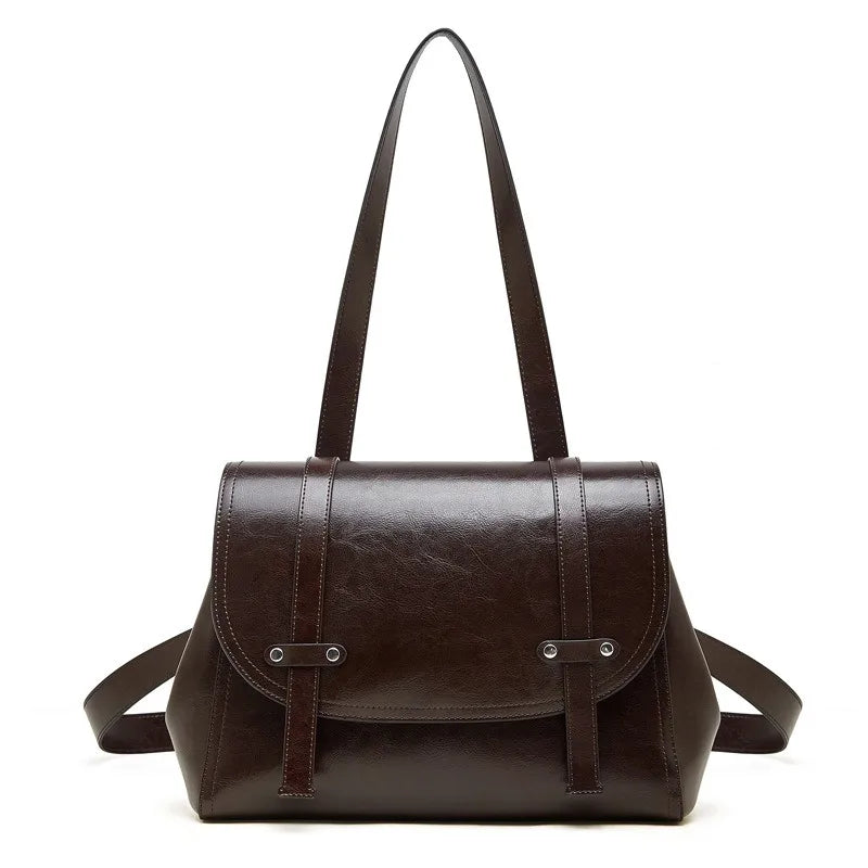 Zency Retro Women's Genuine Leather Handbag Female Shoulder Convertible Backpack
