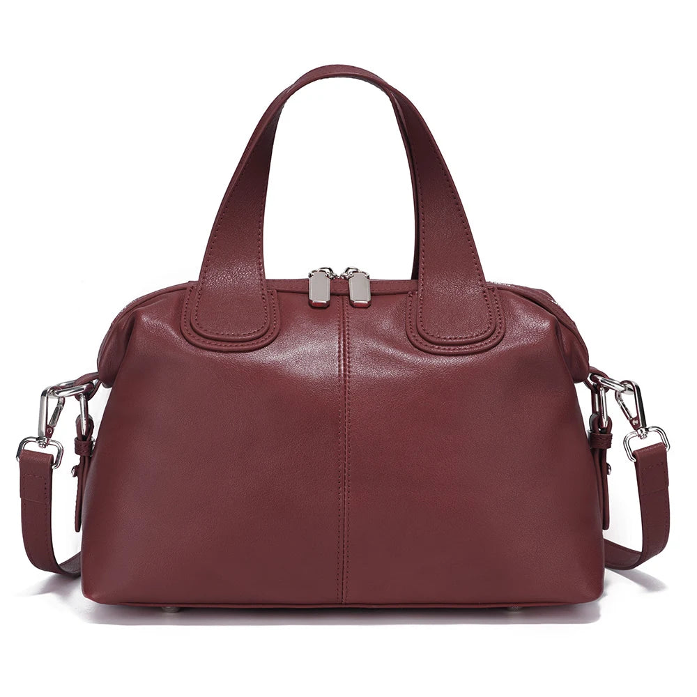 Zency Genuine Leather Top-handle Bag For Women Stylish Boston Bag