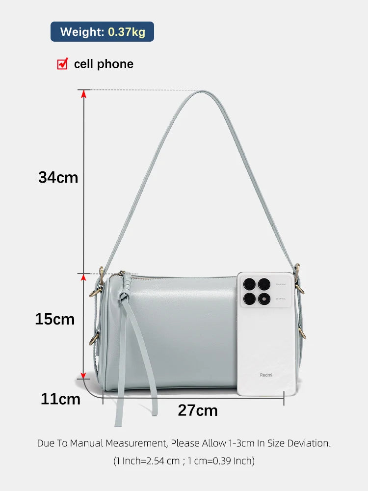 Zency Women's Genuine Leather Crossbody Bag High Quality Cowhide Leather Shoulder Bags