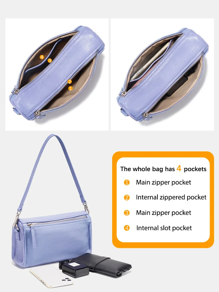 Zency Ladies Sheepskin Bag Plain Color Crossbody Bag