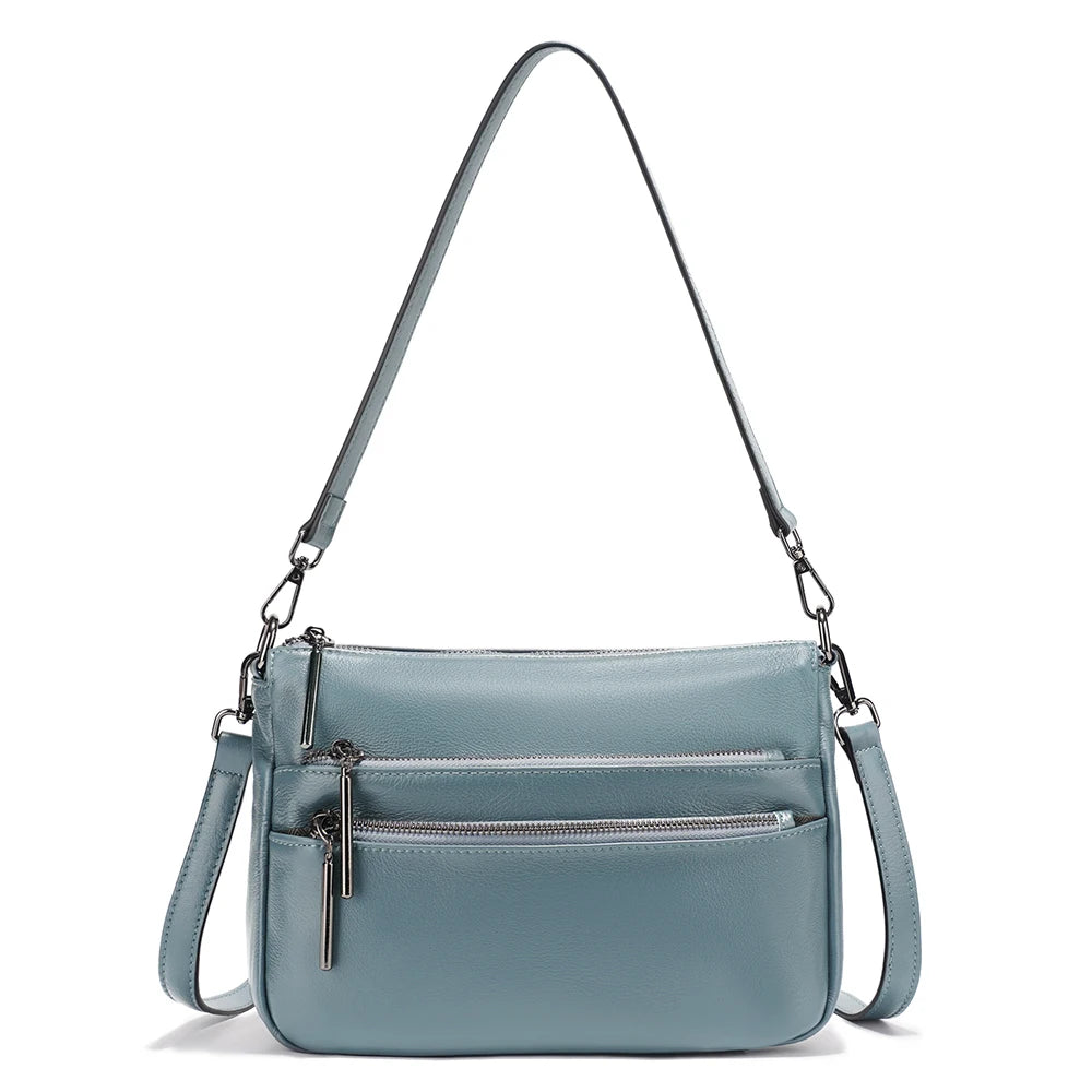 Zency Simple Handbag for Women Genuine Leather Crossbody Designer