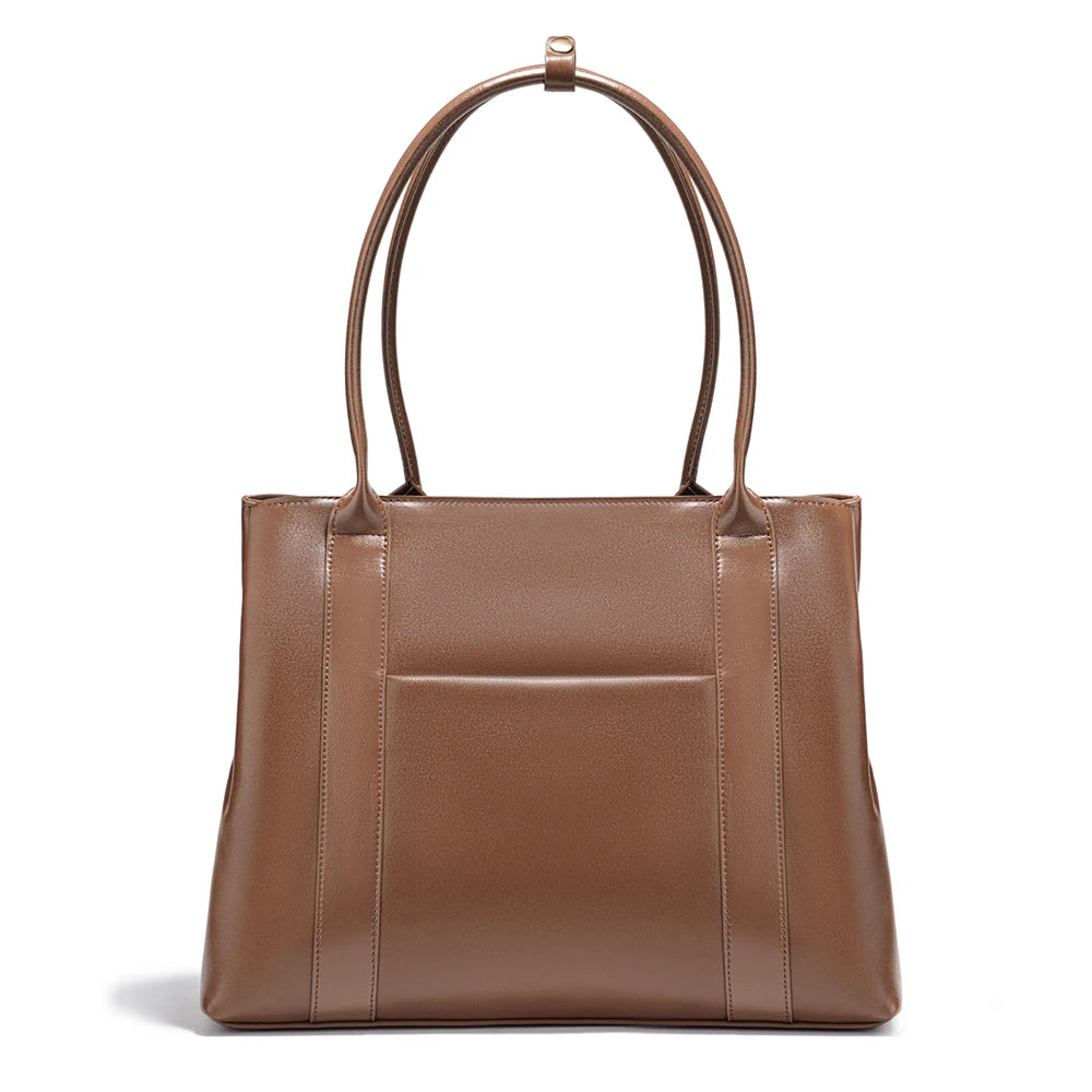 Zency Women's Genuine Leather A4 Shoulder Bags Large Capacity Handbag 2026 Fashion