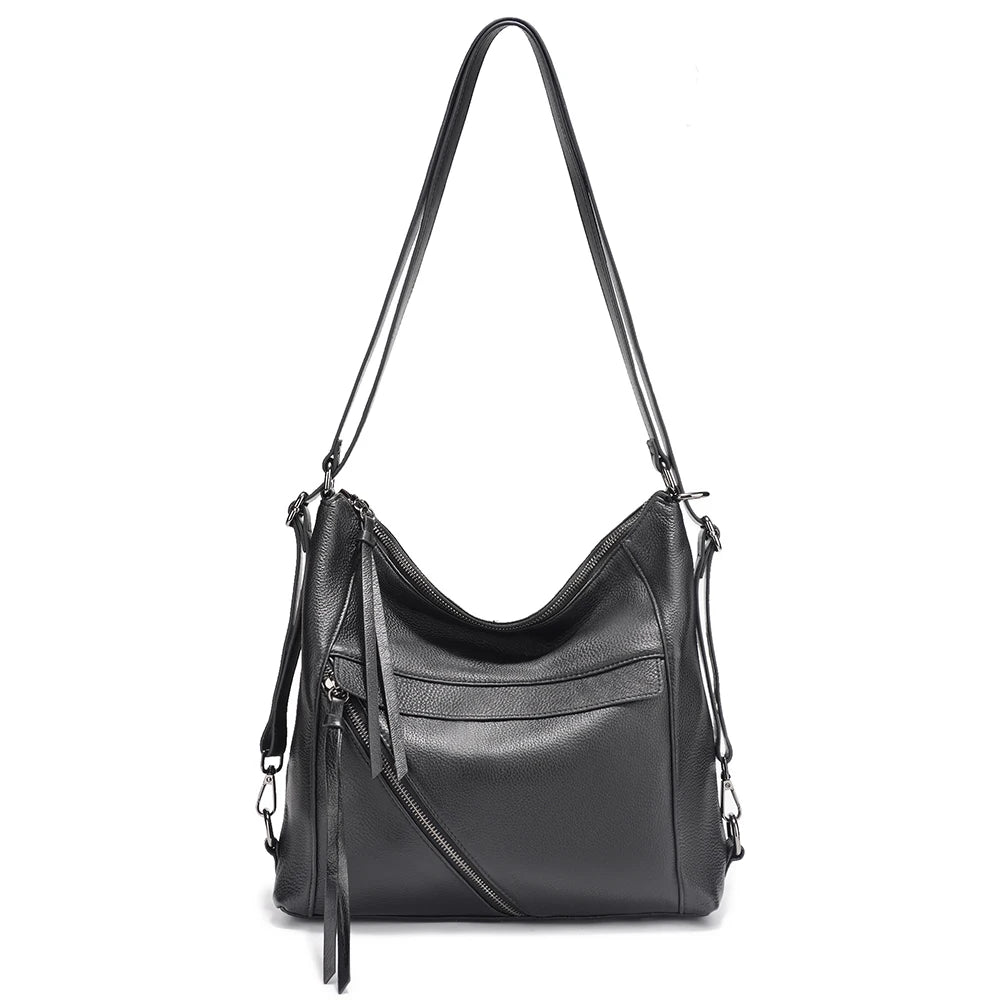 Zency Fashion Women Shoulder Bag Genuine Leather Large Handbag Backpacks Transformer Bag