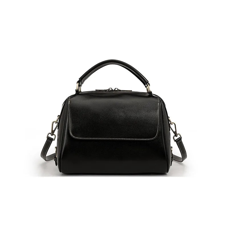 Zency Genuine Leather Women's Handbag Designer Crossbody Wide Strap Large Capacity Shoulder Bag