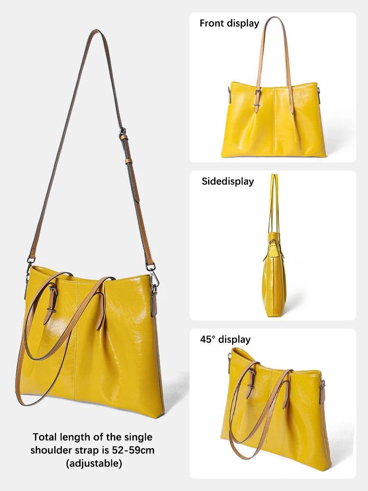 Zency Women's Tote Handbags Genuine Leather For Work Shopping Dating
