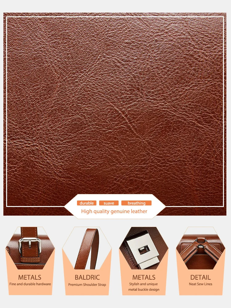 Zency Retro Women's Genuine Leather Handbag Female Shoulder Convertible Backpack