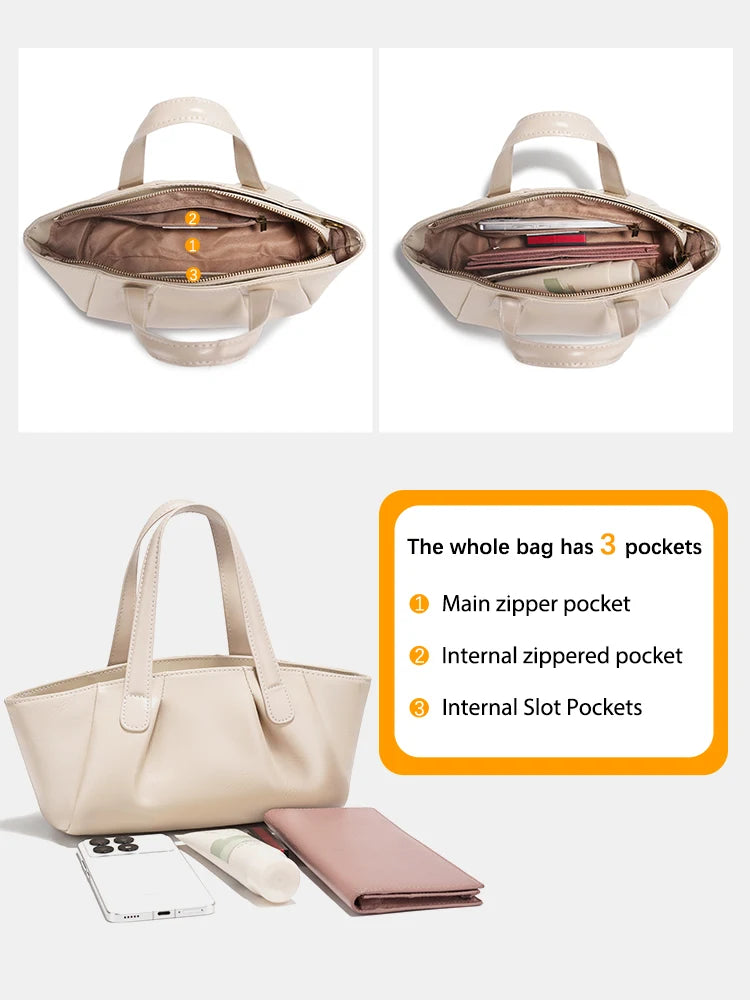 Zency Women's Genuine Leather Handbag Female Shoulder Crossbody Bags