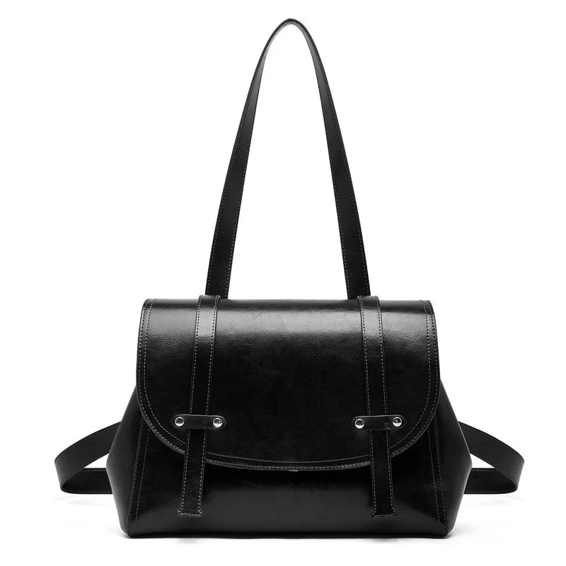 Zency Retro Women's Genuine Leather Handbag Female Shoulder Convertible Backpack