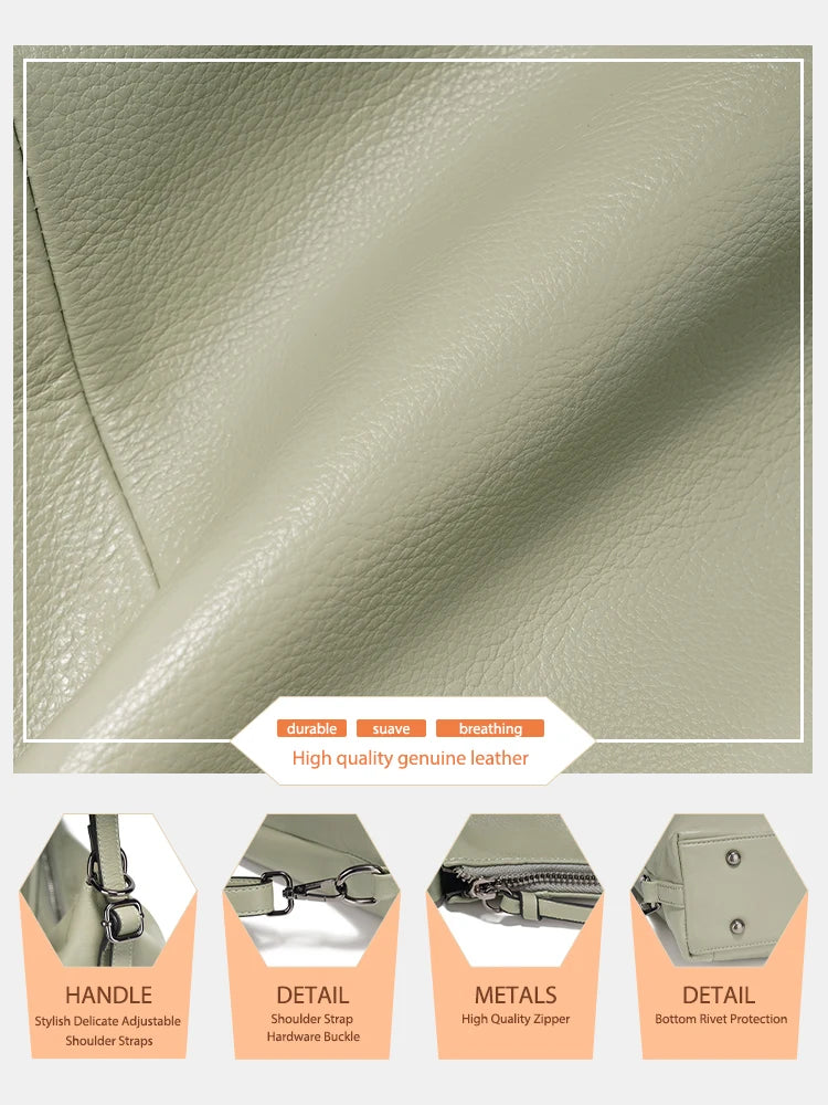 Zency Fashion Women Shoulder Bag Genuine Leather Large Handbag Backpacks Transformer Bag