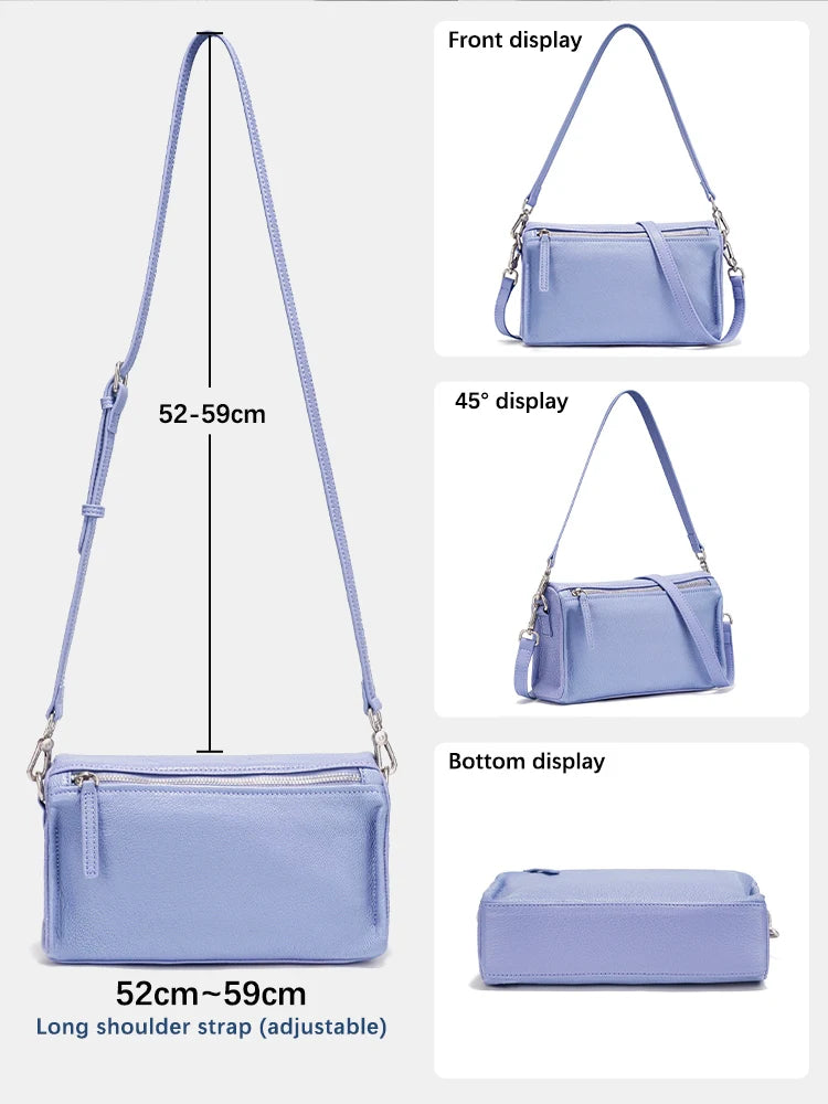 Zency Ladies Sheepskin Bag Plain Color Crossbody Bag