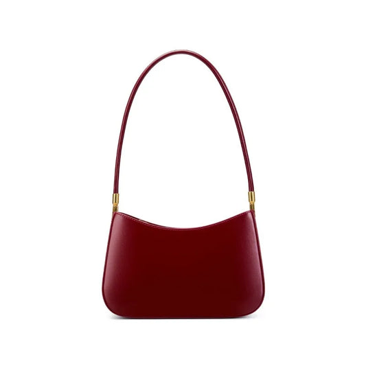 Zency French High-End Leather Underarm Bag Red Shoulder Handbag for Women for Lovers Girlfriend
