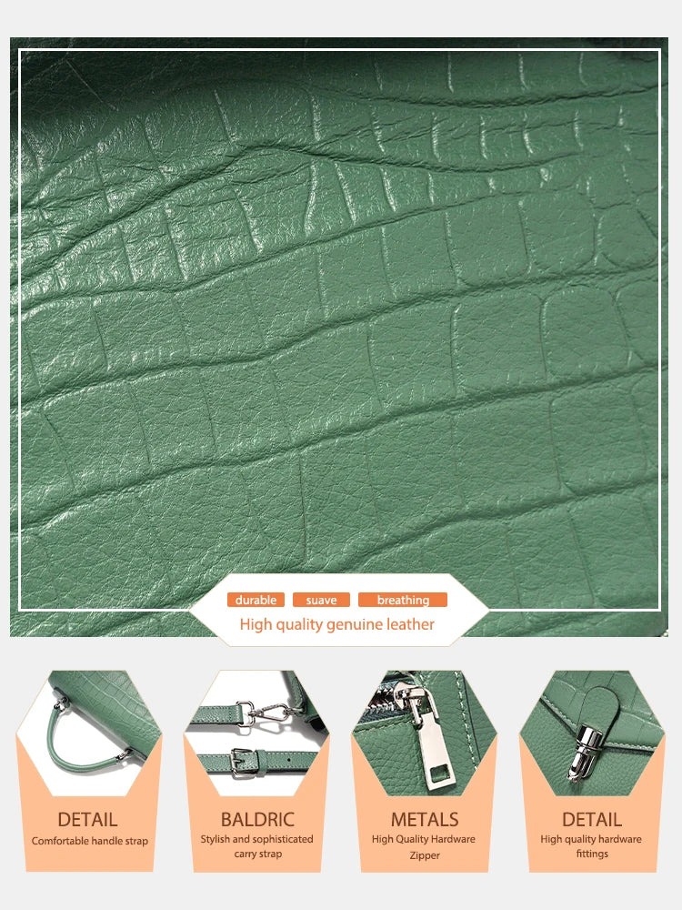 Zency Fashion Alligator Crossbody Shoulder Bag Handbag Small size