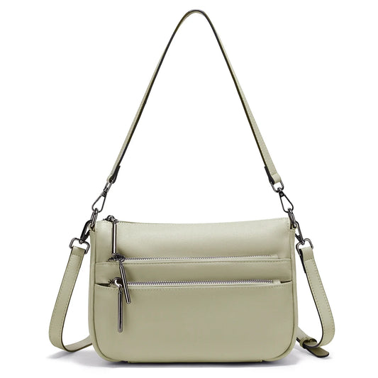 Zency Simple Handbag for Women Genuine Leather Crossbody Designer