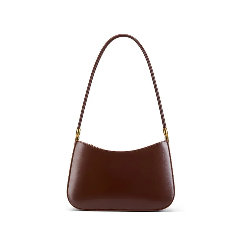 Zency French High-End Leather Underarm Bag Red Shoulder Handbag for Women for Lovers Girlfriend