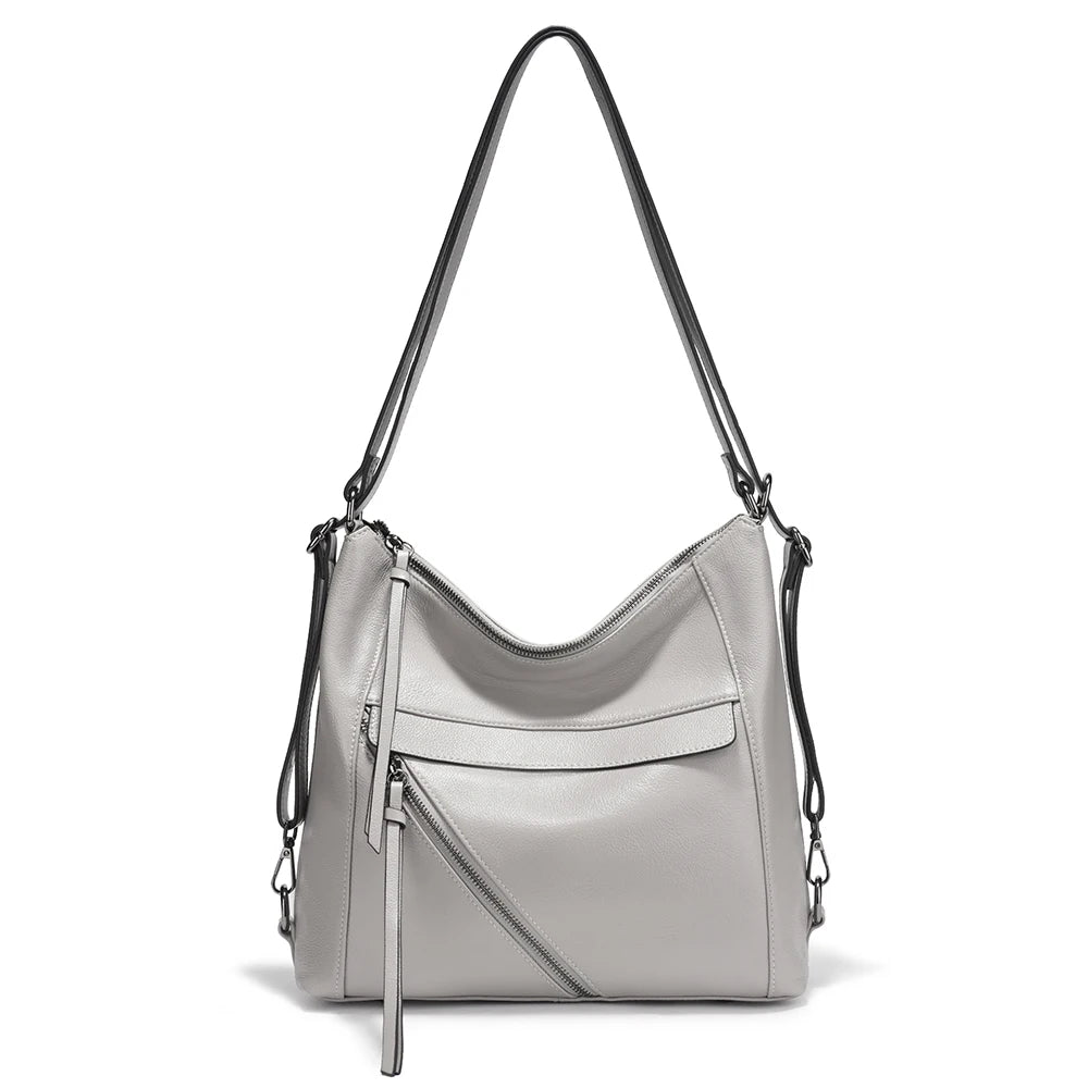 Zency Fashion Women Shoulder Bag Genuine Leather Large Handbag Backpacks Transformer Bag