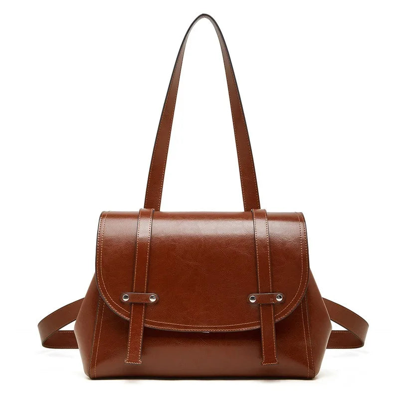 Zency Retro Women's Genuine Leather Handbag Female Shoulder Convertible Backpack