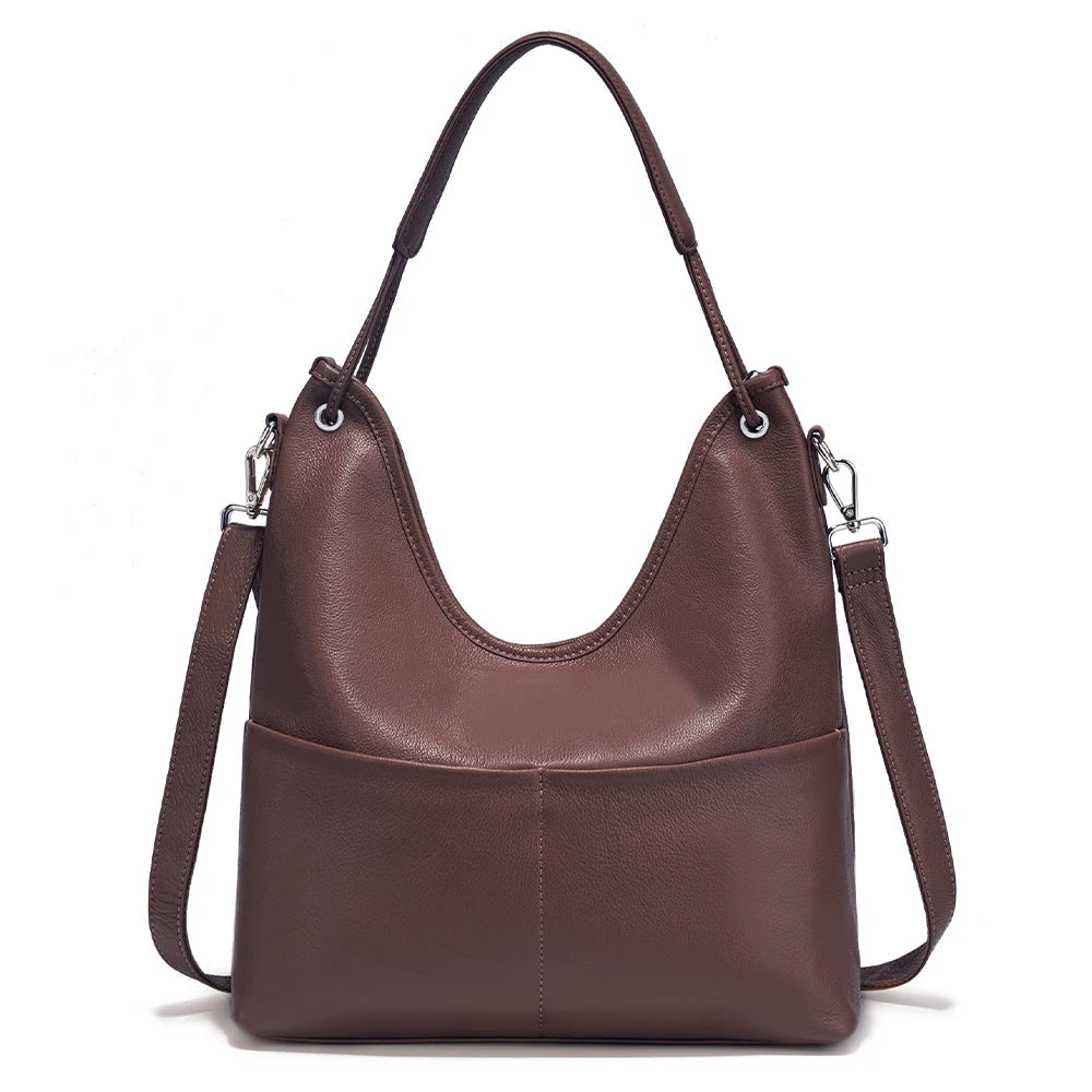 Zency Leather Women's Hobo Bag Large Capacity Shopper Bag Shoulder Tote for Wife Mom