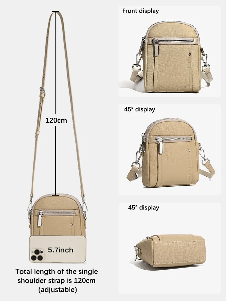 Zency Small Women's Shoulder Bag Leather for Phone Lightweight