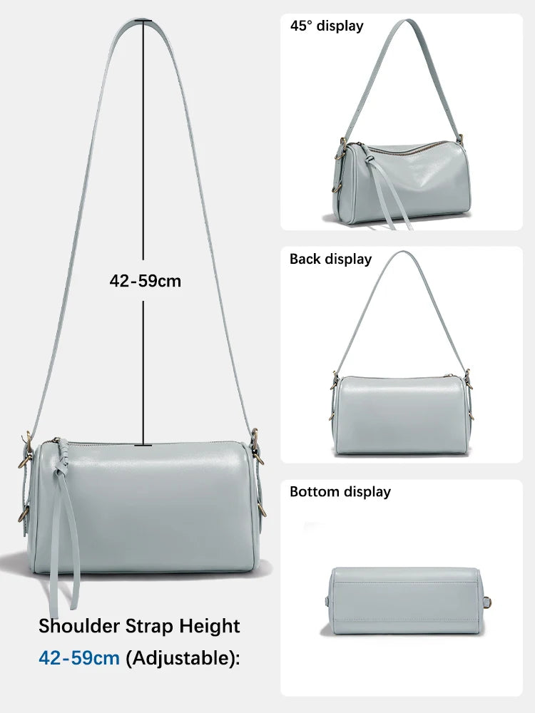 Zency Women's Genuine Leather Crossbody Bag High Quality Cowhide Leather Shoulder Bags