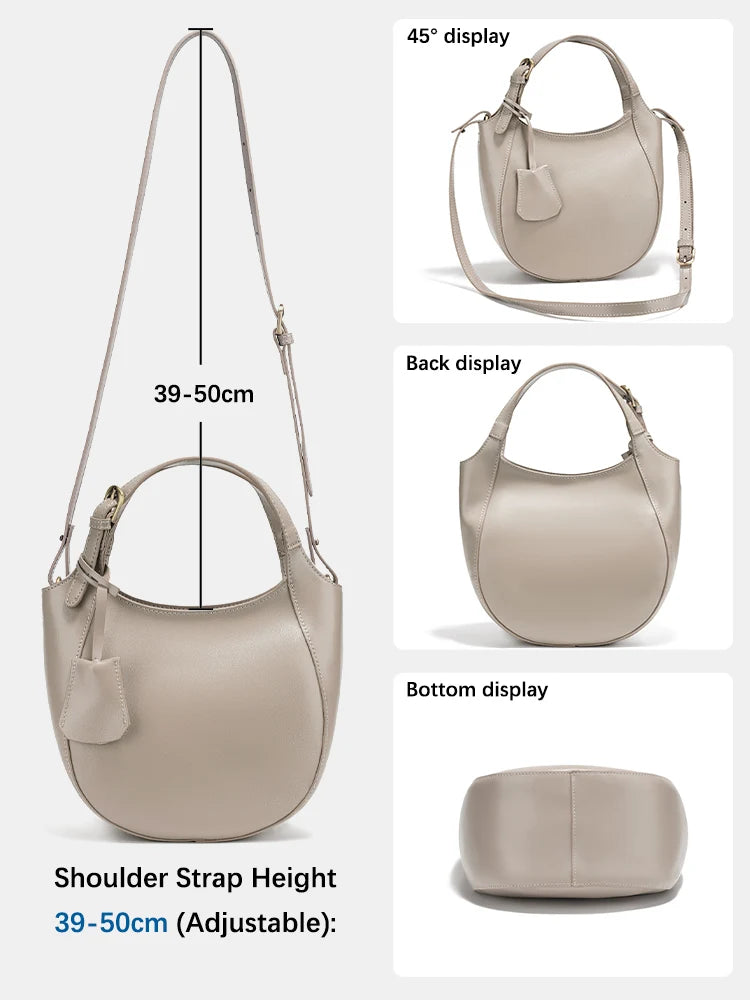 Zency Genuine Leather Shoulder Bags Stylish Crossbody Bags for Women Cowhide 2026