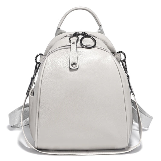 Zency Women's Soft Genuine Leather Travel Backpack Large Convertible Knapsack Multi-compartment