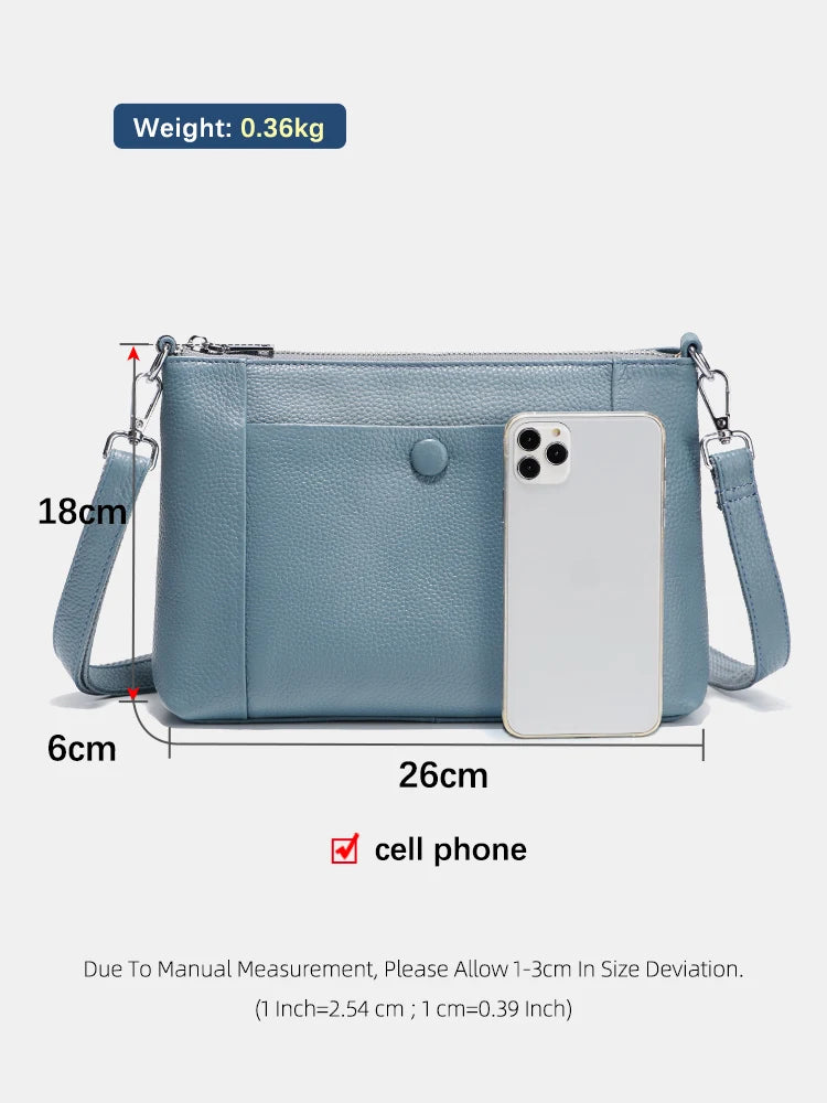 Zency Minimalist Women Purse Spring Shoulder Cross Bag 100% Genuine Leather