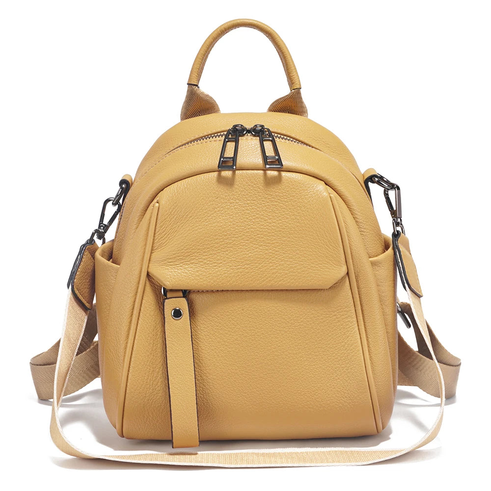 Zency Soft Genuine Leather Women Backpack Travel Rucksack School Shoulder Bag