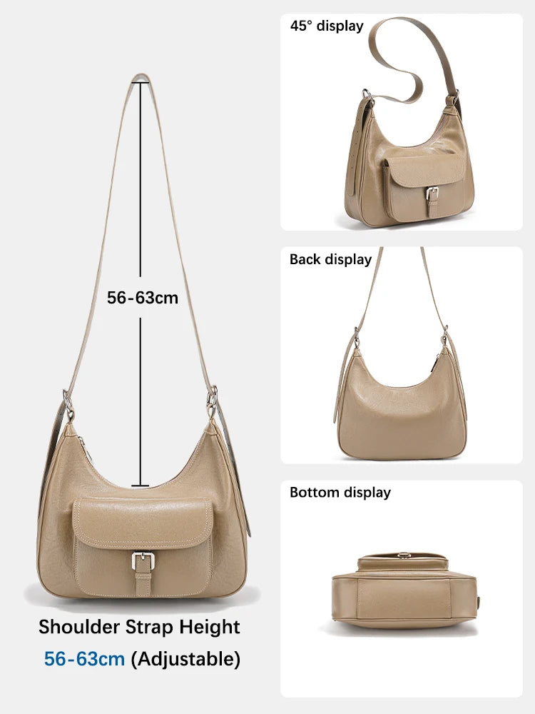 Zency Women Shoulder Bag 100% Genuine Leather Large Handbag