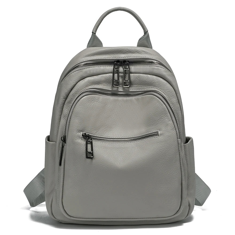 Zency Genuine Leather Backpack For Women Large Capacity Travel Rucksack