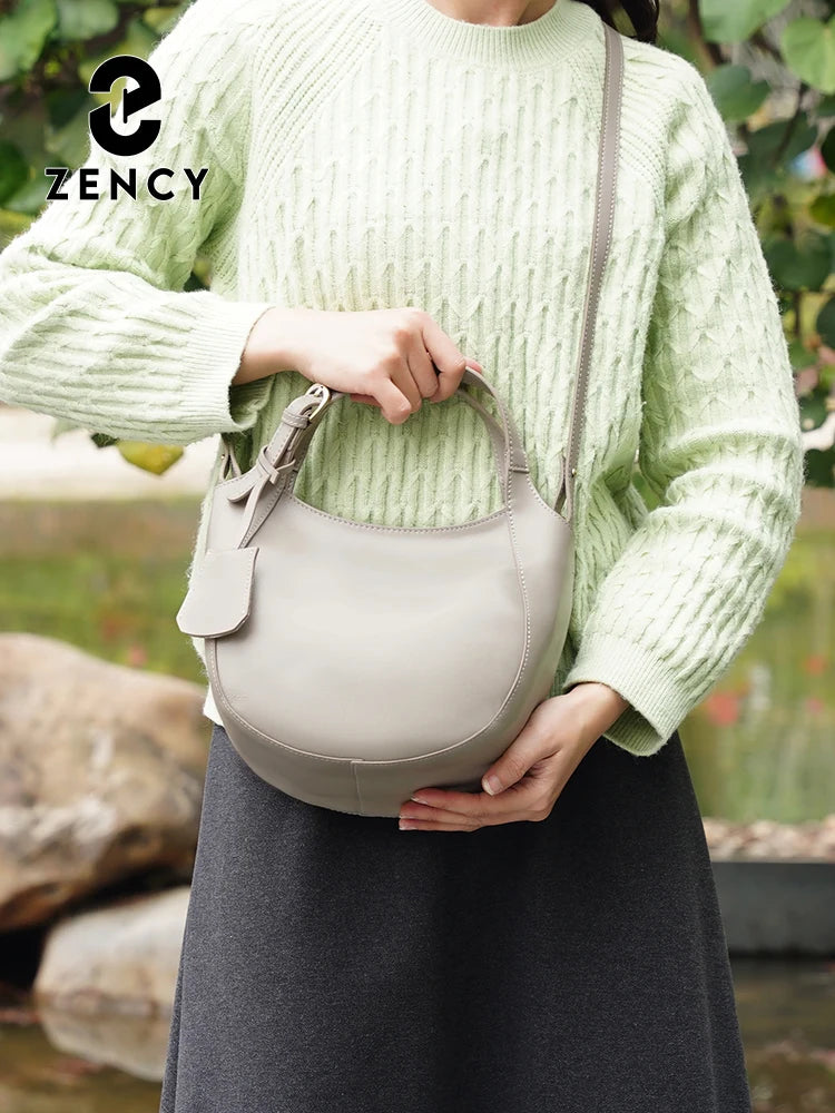 Zency Genuine Leather Shoulder Bags Stylish Crossbody Bags for Women Cowhide 2026
