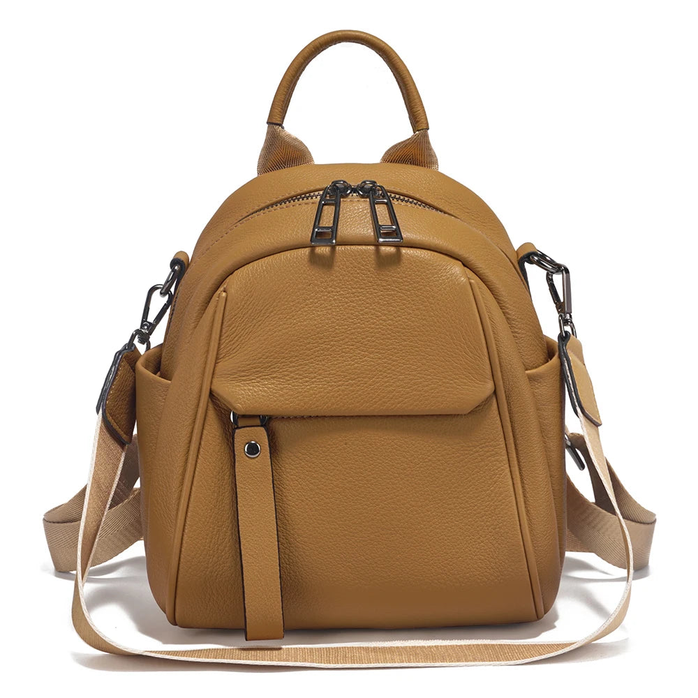 Zency Soft Genuine Leather Women Backpack Travel Rucksack School Shoulder Bag