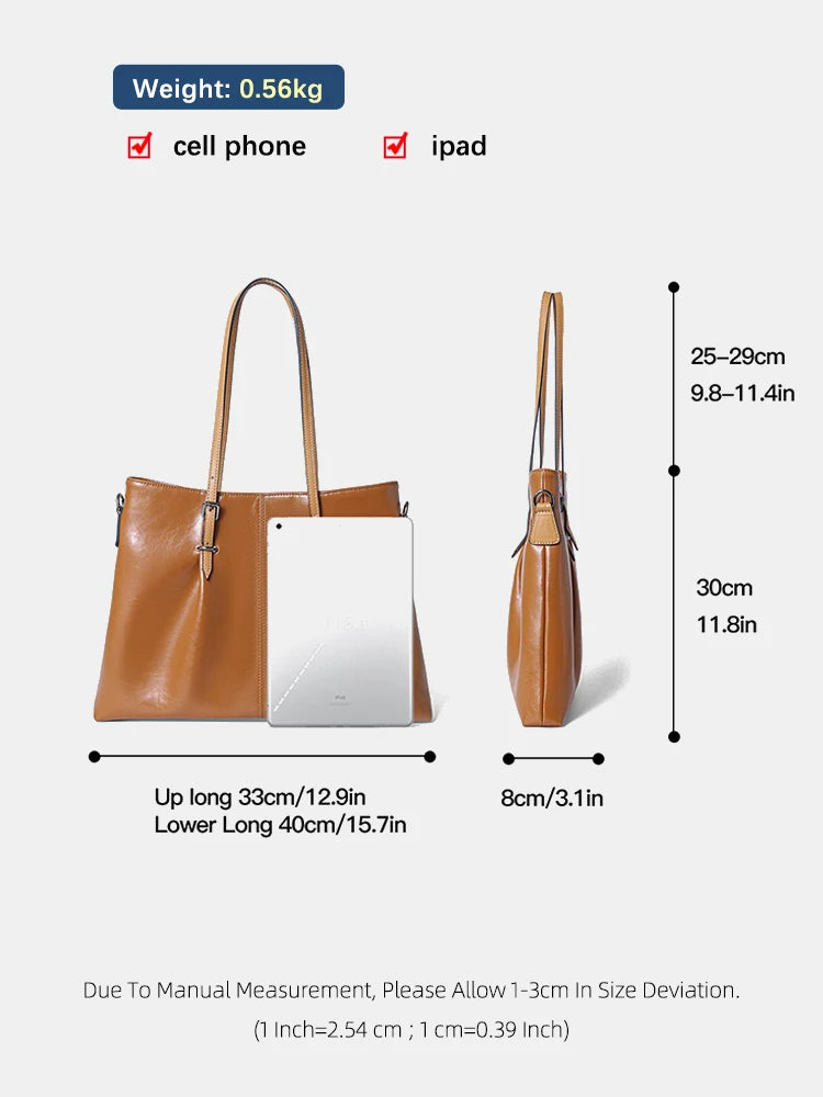 Zency Women's Tote Handbags Genuine Leather For Work Shopping Dating